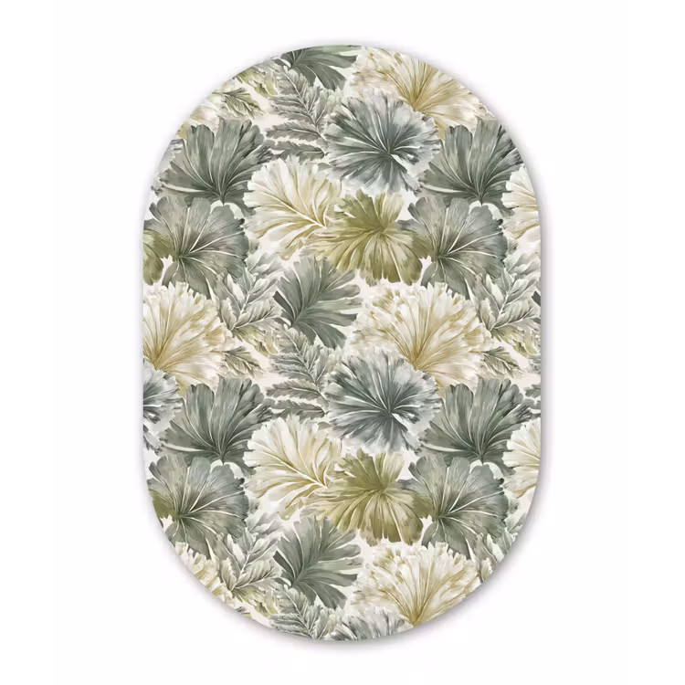 Bladeren - Botanisch - Groen Wandcirkel Ovaal Forex klein 630 -3d