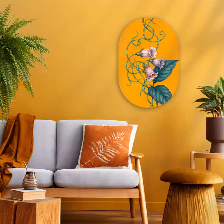 Forexbild Oval - Blumen – Botanik – Gelb - Bloemen - Botanisch - Geel Wandcirkel Ovaal Forex klein