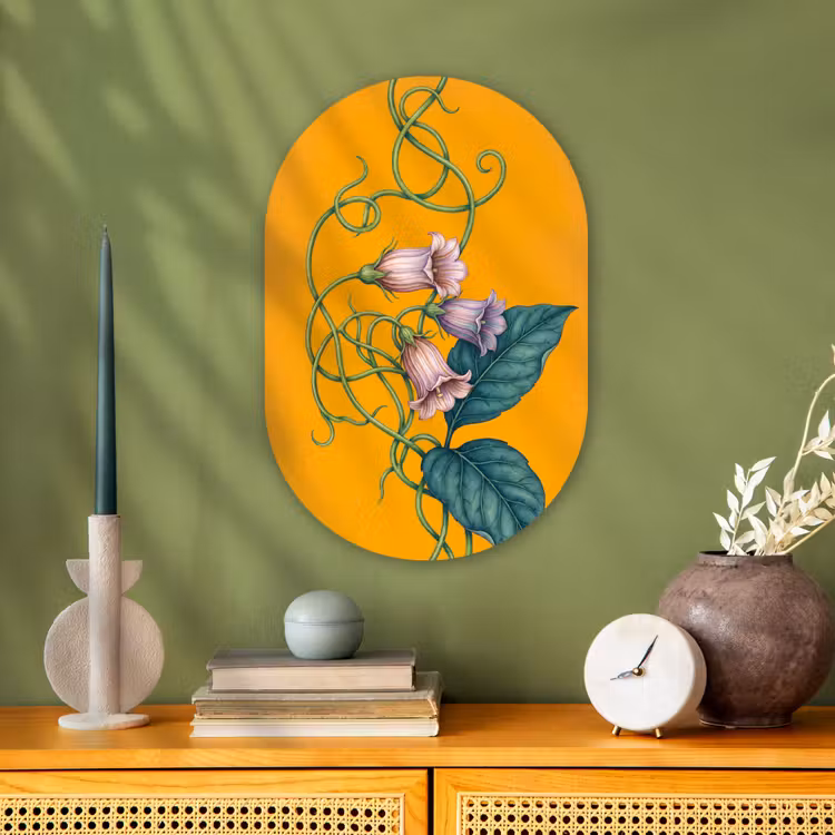 Forexbild Oval - Blumen – Botanik – Gelb - Bloemen - Botanisch - Geel Wandcirkel Ovaal Forex klein