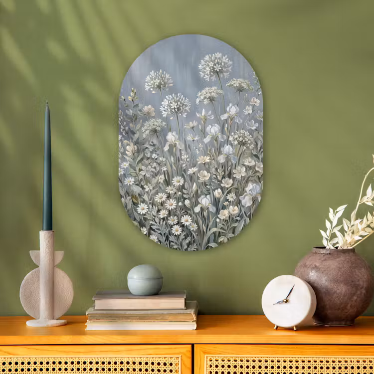 Bloemen - Botanisch - Blauw Wandcirkel Ovaal Forex klein -sfeer2
