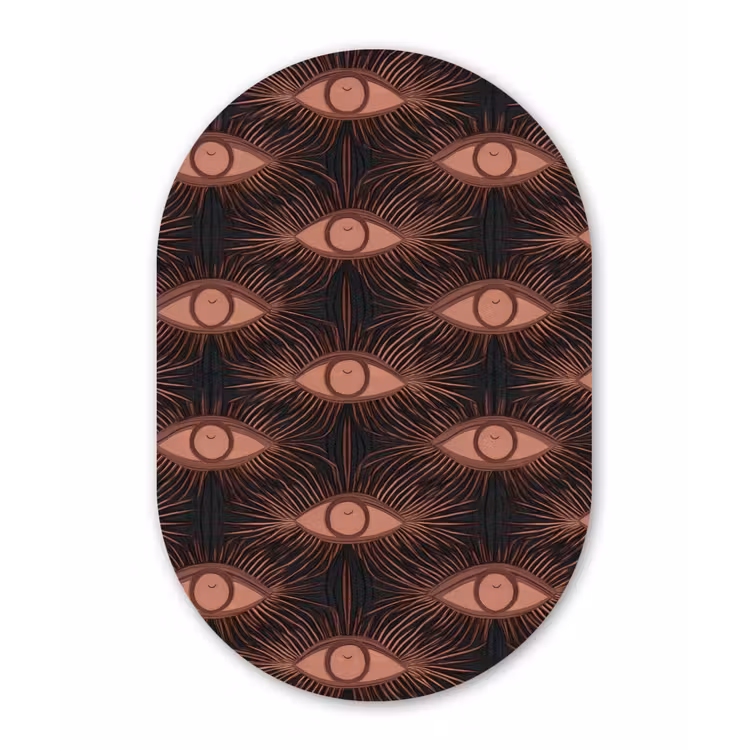 Boheems - Oog - Bruin Wandcirkel Ovaal Forex klein 630 -3d
