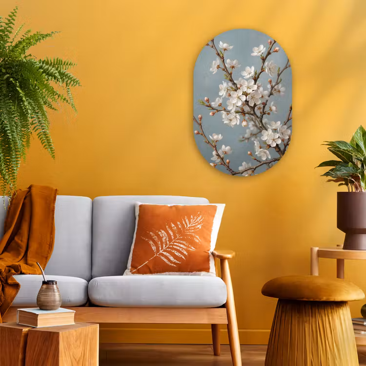 Botanisch - Stilleven - Blauw Wandcirkel Ovaal Forex klein -sfeer4