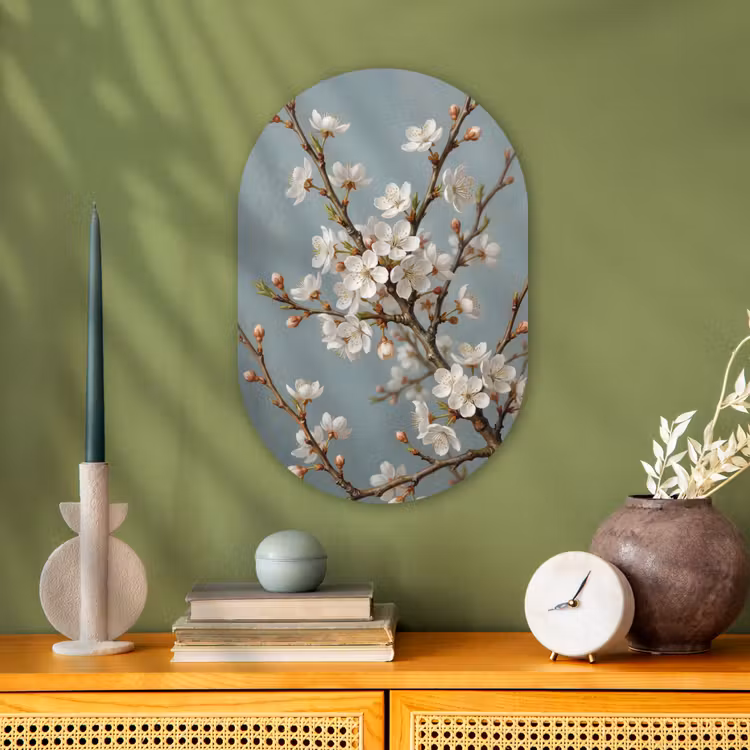 Botanisch - Stilleven - Blauw Wandcirkel Ovaal Forex klein -sfeer2