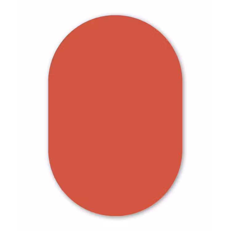 Brick - Red - Rood Wandcirkel Ovaal Forex klein 630 -3d