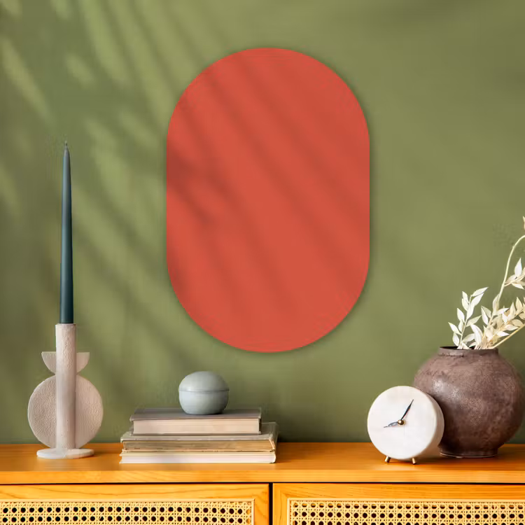 Brick - Red - Rood Wandcirkel Ovaal Forex klein 630 -sfeer2