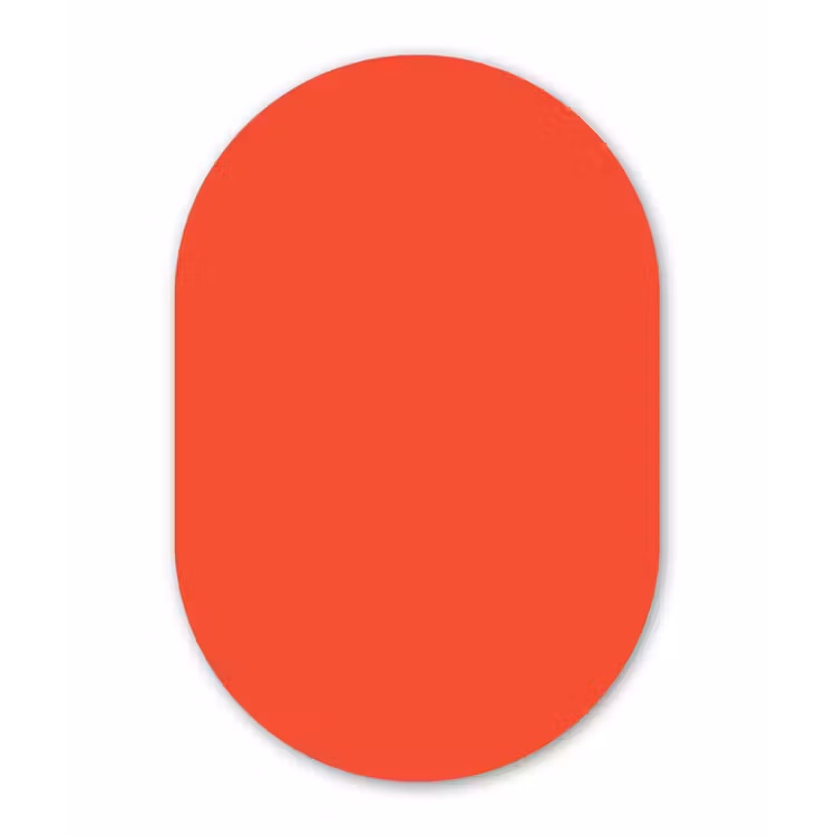 Burnt - Coral - Oranje Wandcirkel Ovaal Forex klein 630 -3d