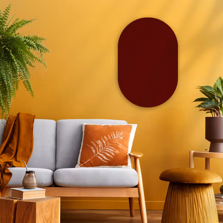 Burnt - Mahogany - Rood Wandcirkel Ovaal Forex klein 630 -sfeer4