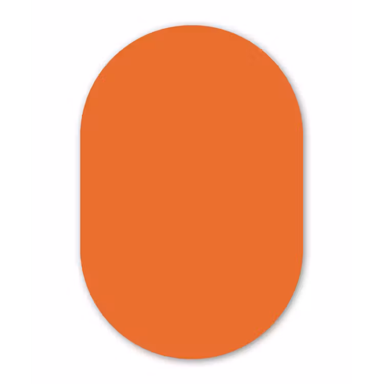 Burnt - Sienna - Oranje Wandcirkel Ovaal Forex klein 630 -3d