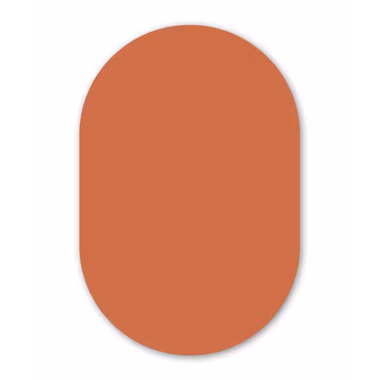 Classic - Terracotta - Oranje Wandcirkel Ovaal Forex klein 630 -3d