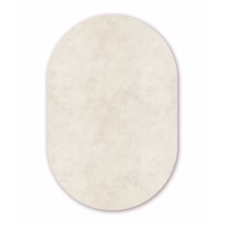 Crème - Egaal - Beton Wandcirkel Ovaal Forex klein 630 -3d