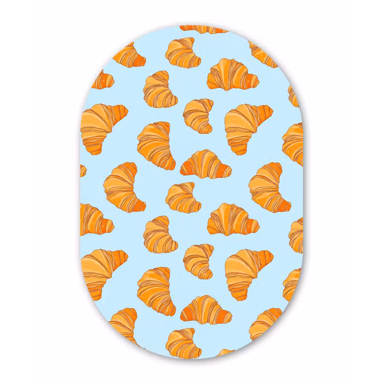 Croissant - Speels - Blauw Wandcirkel Ovaal Forex klein 630 -3d