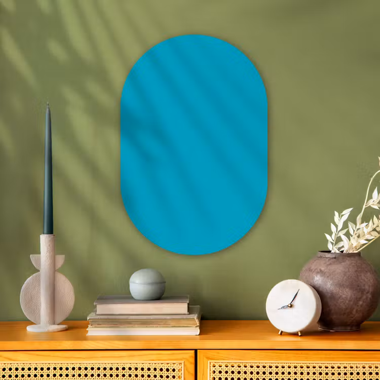Deep - Turquoise - Turkoois Wandcirkel Ovaal Forex klein 630 -sfeer2