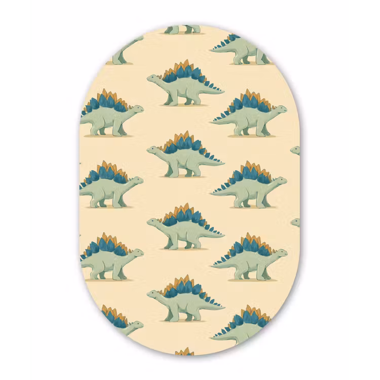 Dino - Patroon - Groen Wandcirkel Ovaal Forex klein 630 -3d