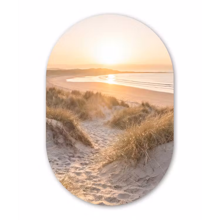 Duinen - Strand - Zee Wandcirkel Ovaal Forex klein -3d