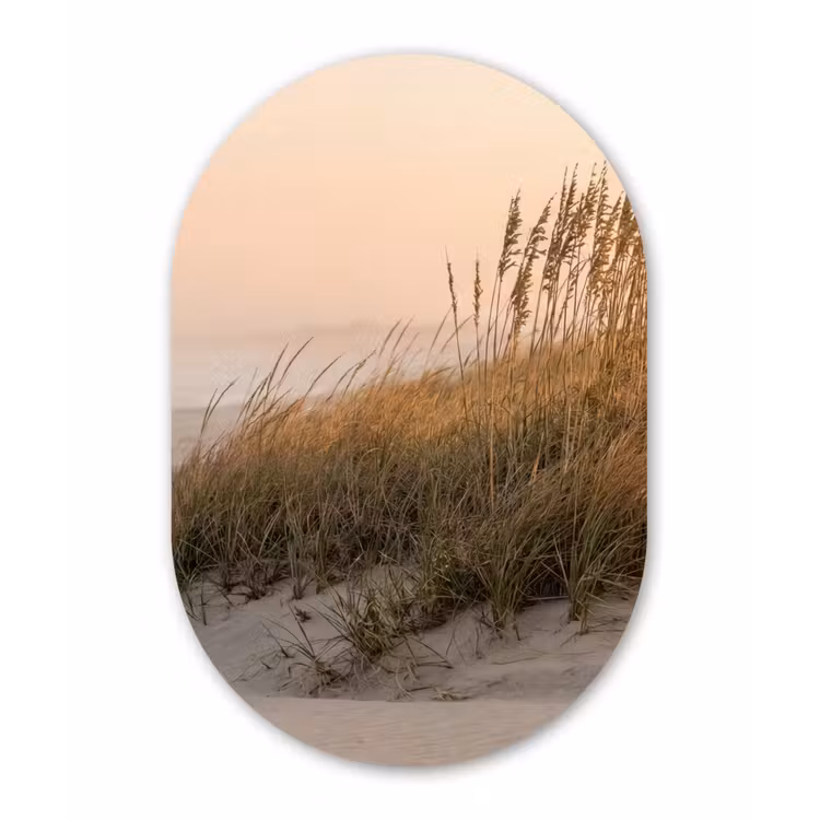 Duinlandschap - Zonsondergang - Strand Wandcirkel Ovaal Forex klein -3d