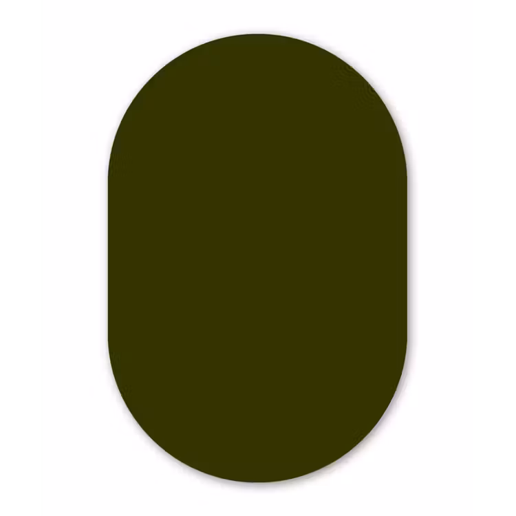Dark - Olive - Groen Wandcirkel Ovaal Forex klein 630 -3d