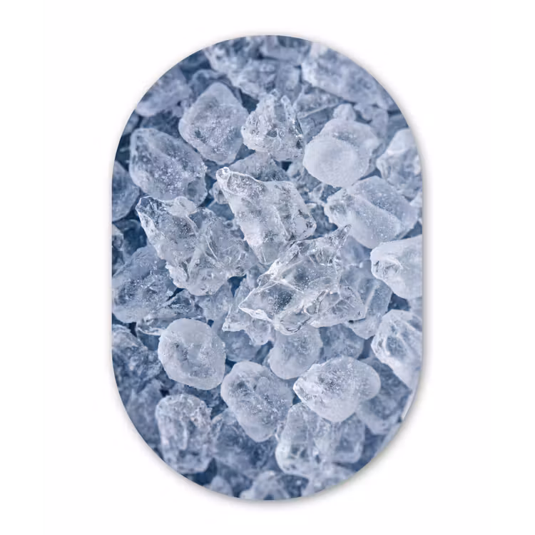 Ijsblokjes - Water - Blauw Wandcirkel Ovaal Forex klein -3d