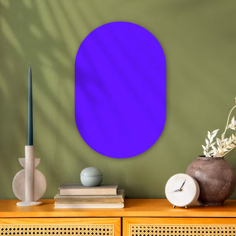 Electric - Indigo - Paars Wandcirkel Ovaal Forex klein 630 -sfeer2