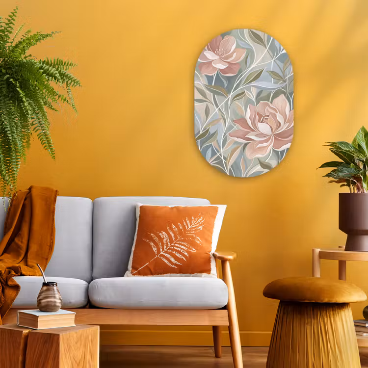 Elegant - Romantiek - Roze Wandcirkel Ovaal Forex klein -sfeer4