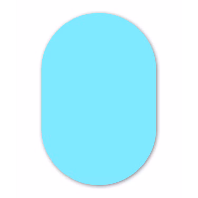 Electric - Cyan - Blauw Wandcirkel Ovaal Forex klein 630 -3d