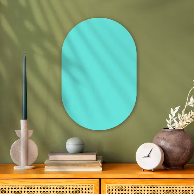 Electric - Cyan - Turkoois Wandcirkel Ovaal Forex klein 630 -sfeer2