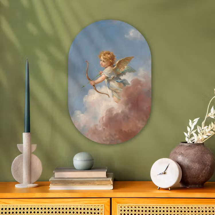 Engel - Pijl en boog - Mythologie - Klassiek Wandcirkel Ovaal Forex klein -sfeer2