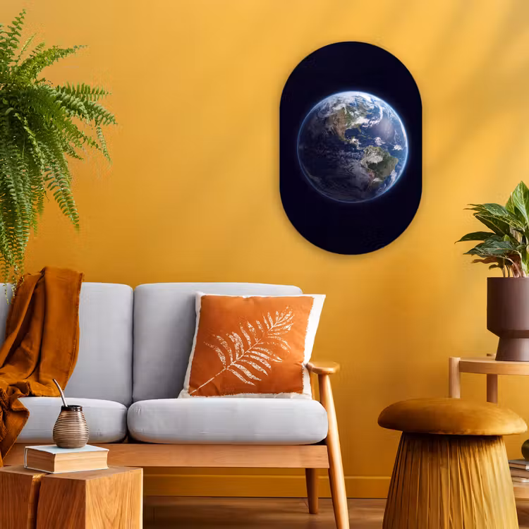 Forexbild Oval - Erde – Weltraum – Kosmos - Aarde - Ruimte - Kosmos Wandcirkel Ovaal Forex klein