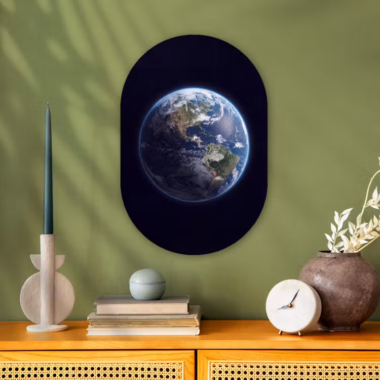 Forexbild Oval - Erde – Weltraum – Kosmos - Aarde - Ruimte - Kosmos Wandcirkel Ovaal Forex klein