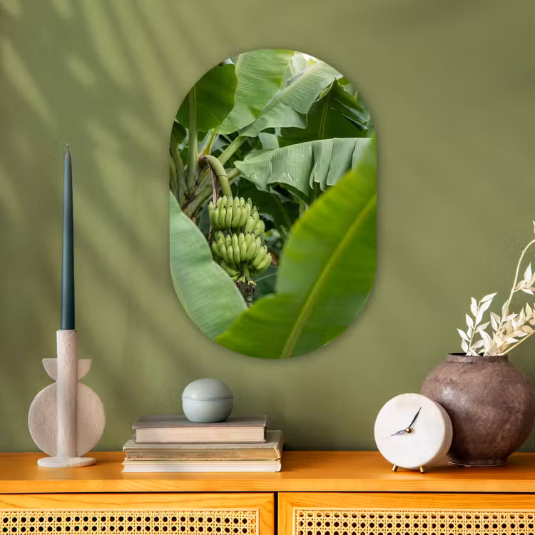 Eten - Bananen - Plantage - Groen Wandcirkel Ovaal Forex klein -sfeer2