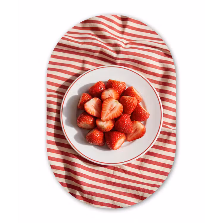 Eten - Aardbeien - Fruit - Zomer - Rood Wandcirkel Ovaal Forex klein -3d