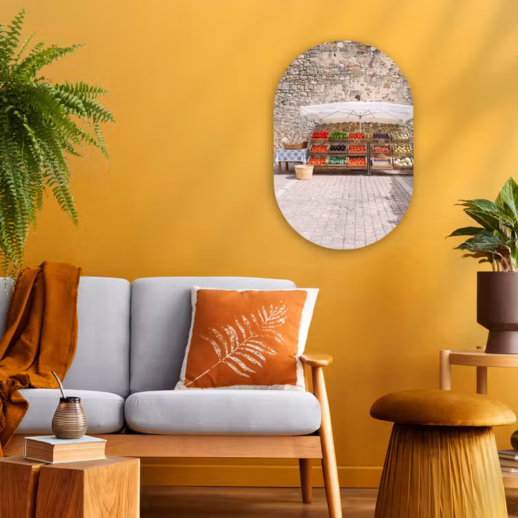 Forexbild Oval - Essen – Markt – Frisch - Eten - Markt - Vers Wandcirkel Ovaal Forex klein
