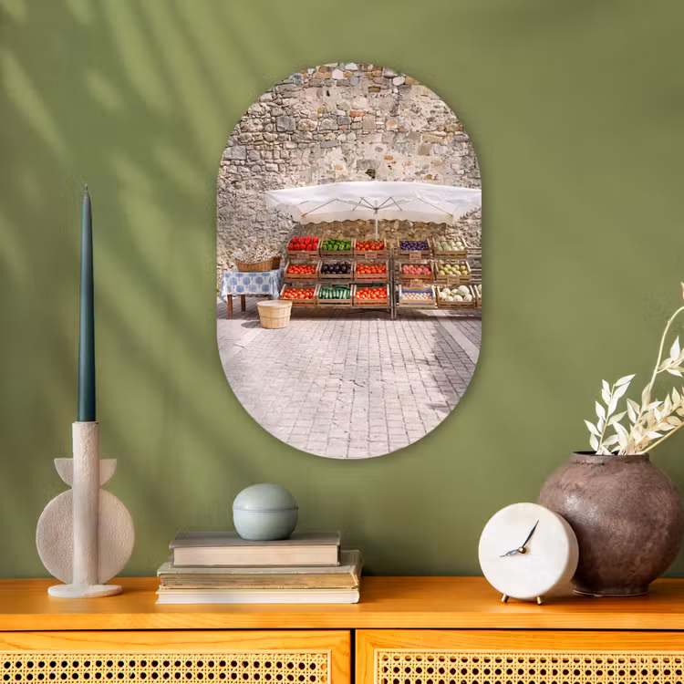 Forexbild Oval - Essen – Markt – Frisch - Eten - Markt - Vers Wandcirkel Ovaal Forex klein