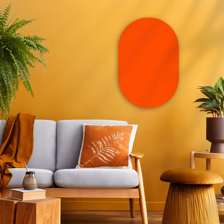 Fiery  - Tangerine - Oranje Wandcirkel Ovaal Forex klein 630 -sfeer4