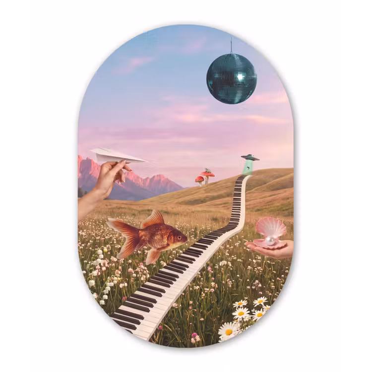 Forexbild Oval - Fisch – Natur – Abstrakt - Vis - Natuur - Abstract Wandcirkel Ovaal Forex klein