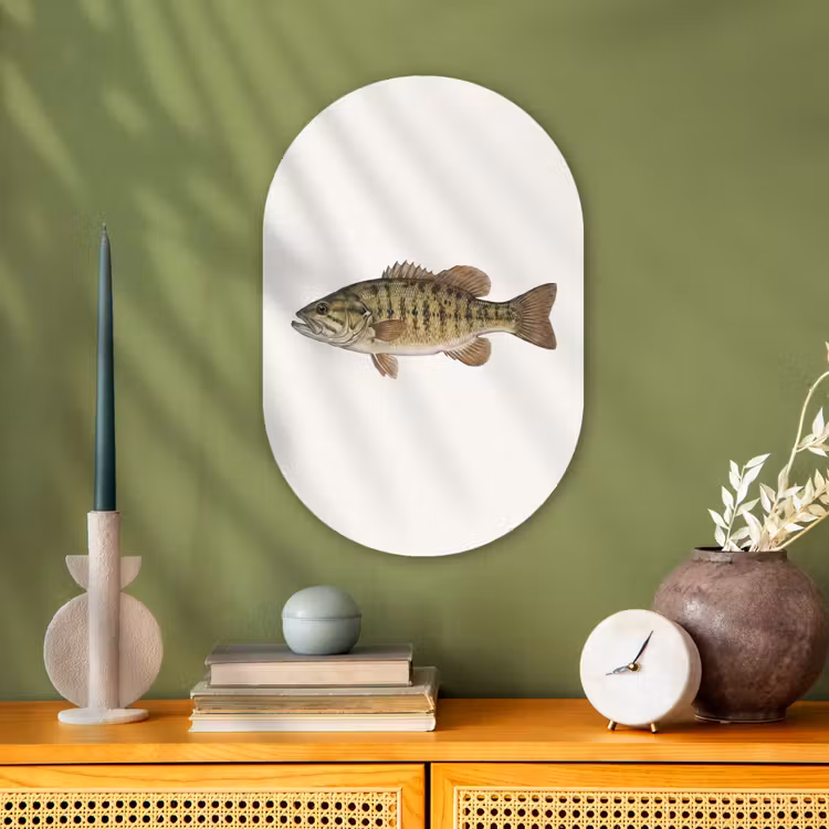 Vissen - Natuur - Vintage Wandcirkel Ovaal Forex klein -sfeer2