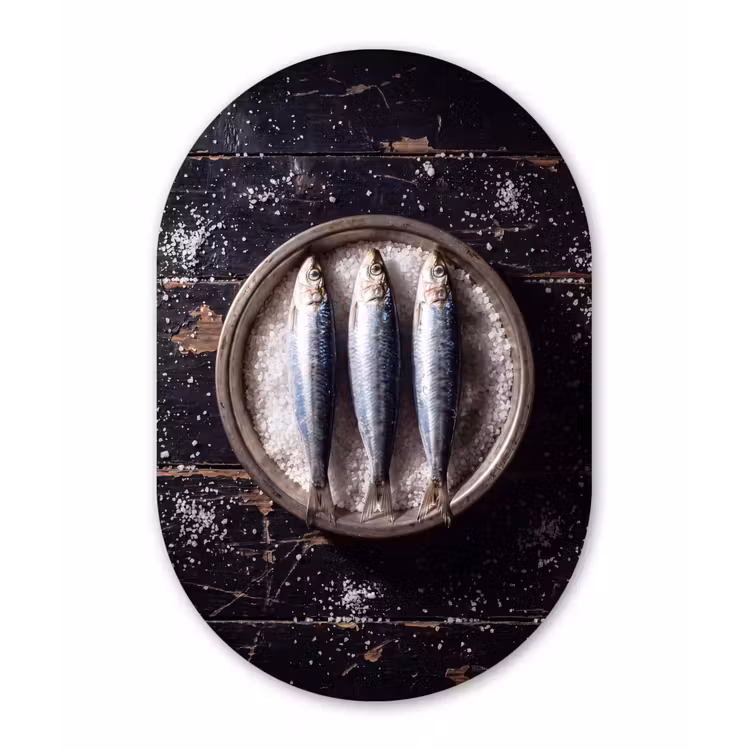 Forexbild Oval - Fisch – Salz – Essen - Vis - Zout - Eten Wandcirkel Ovaal Forex klein
