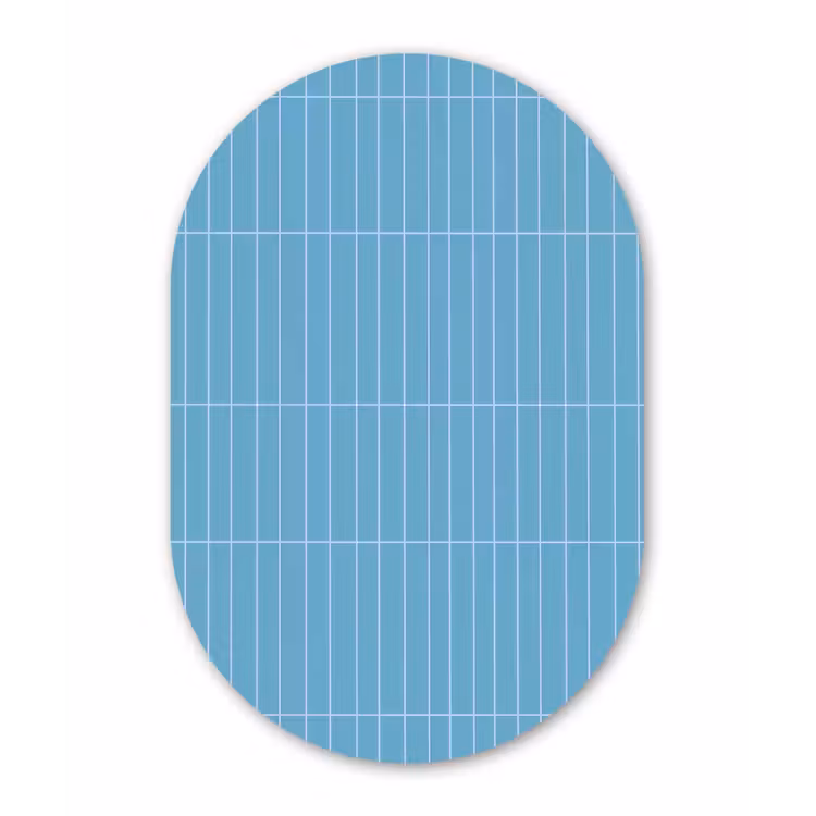 Tegel - Langwerpig - Patroon - Blauw Wandcirkel Ovaal Forex klein 630 -3d