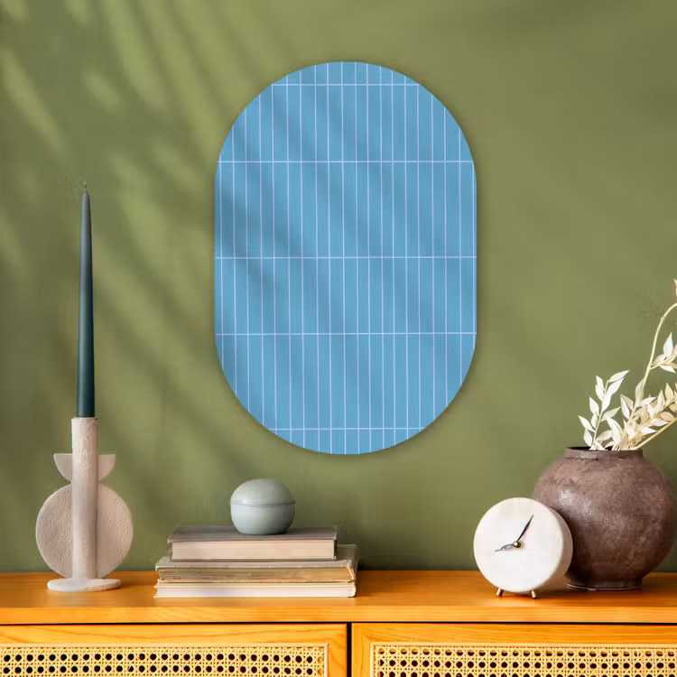 Tegel - Langwerpig - Patroon - Blauw Wandcirkel Ovaal Forex klein 630 -sfeer2