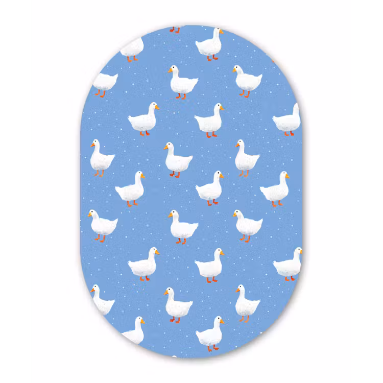 Ganzen - Elegant - Blauw Wandcirkel Ovaal Forex klein 630 -3d