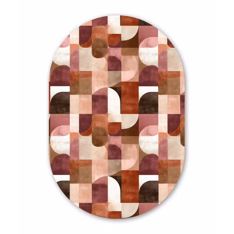 Geometrie - Modern - Retro Wandcirkel Ovaal Forex klein 630 -3d