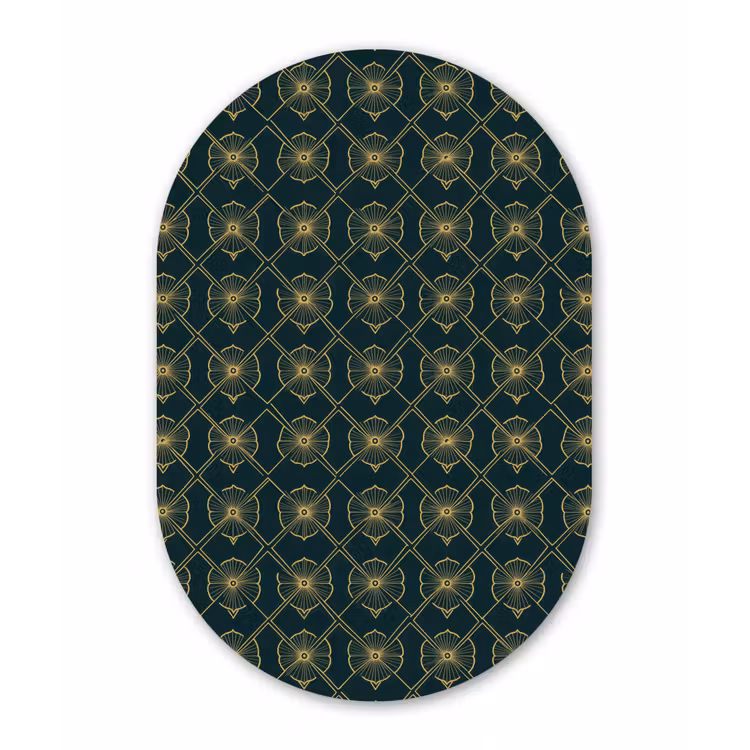 Geometrisch - Elegant - Groen Wandcirkel Ovaal Forex klein 630 -3d