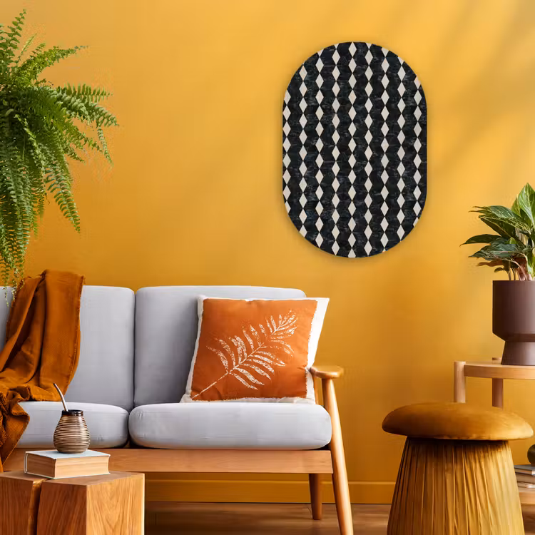Geometrisch - Patroon - Marmer - Groen Wandcirkel Ovaal Forex klein 630 -sfeer4