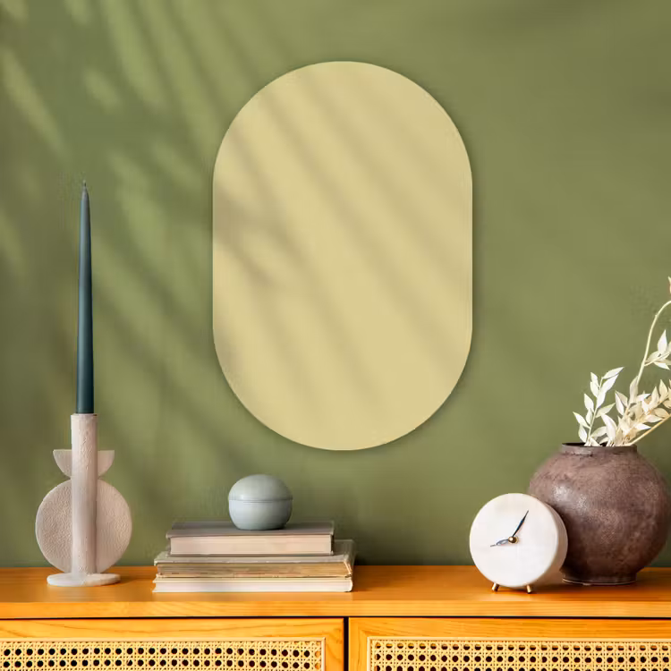 Golden - Clover - Geel Wandcirkel Ovaal Forex klein 630 -sfeer2