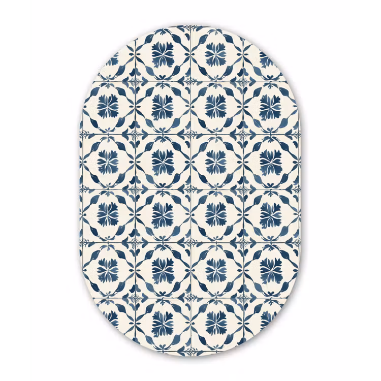 Grafisch - Tegel - Blauw Wandcirkel Ovaal Forex klein 630 -3d