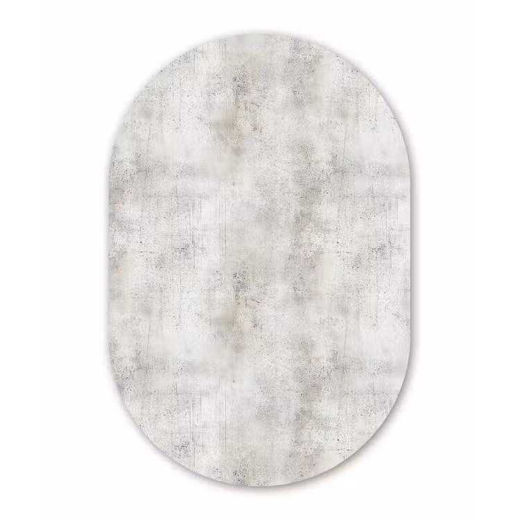 Grijs - Beton - Verweerd Wandcirkel Ovaal Forex klein 630 -3d
