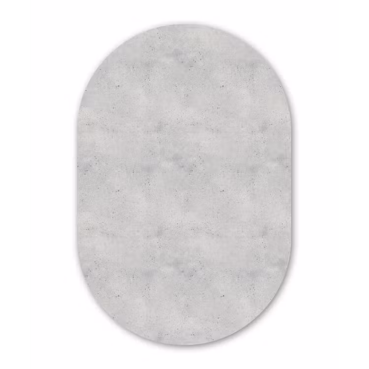 Grijs - Beton - Neutraal Wandcirkel Ovaal Forex klein 630 -3d