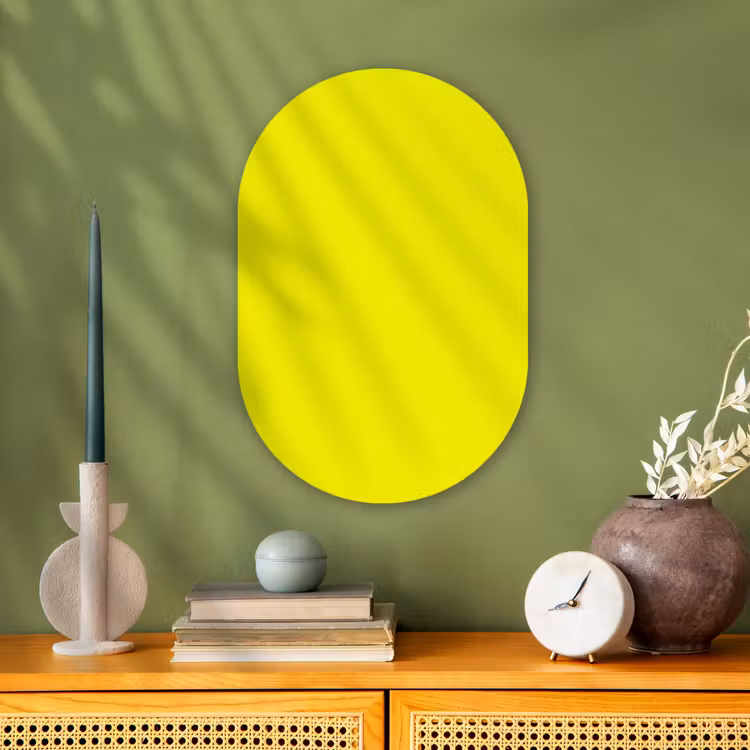 Bright - Canary - Geel Wandcirkel Ovaal Forex klein 630 -sfeer2