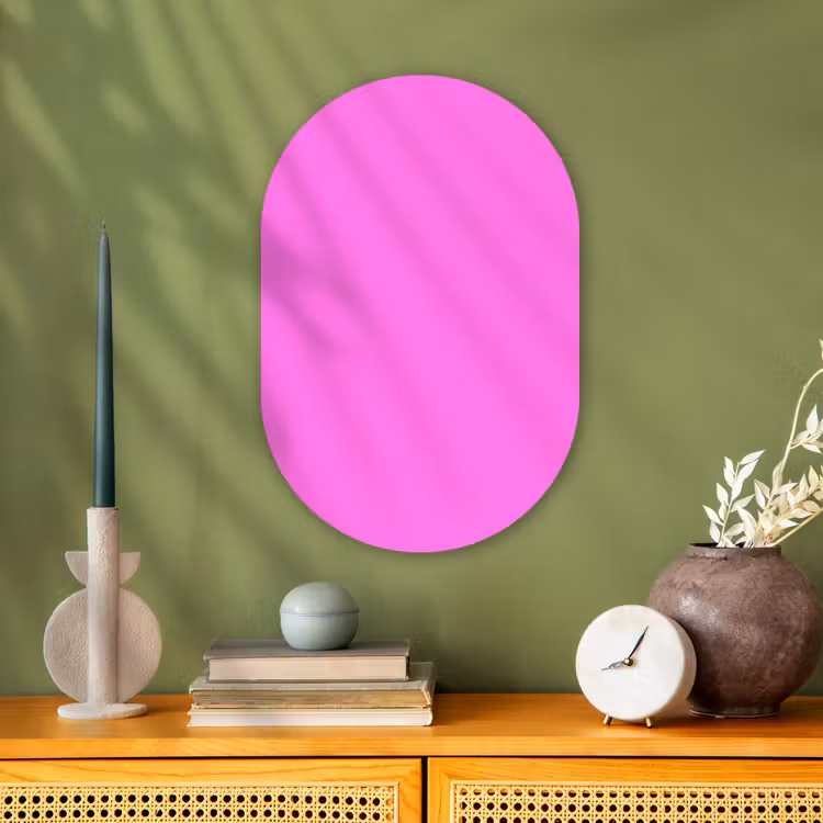 Bright - Orchid - Roze Wandcirkel Ovaal Forex klein 630 -sfeer2