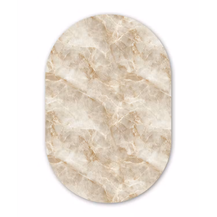 Lichtbeige - Onyx - Subtiel Wandcirkel Ovaal Forex klein 630 -3d