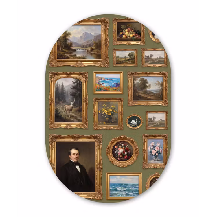 Hert - Bos - Natuur - Klassiek - Dieren Wandcirkel Ovaal Forex klein -3d